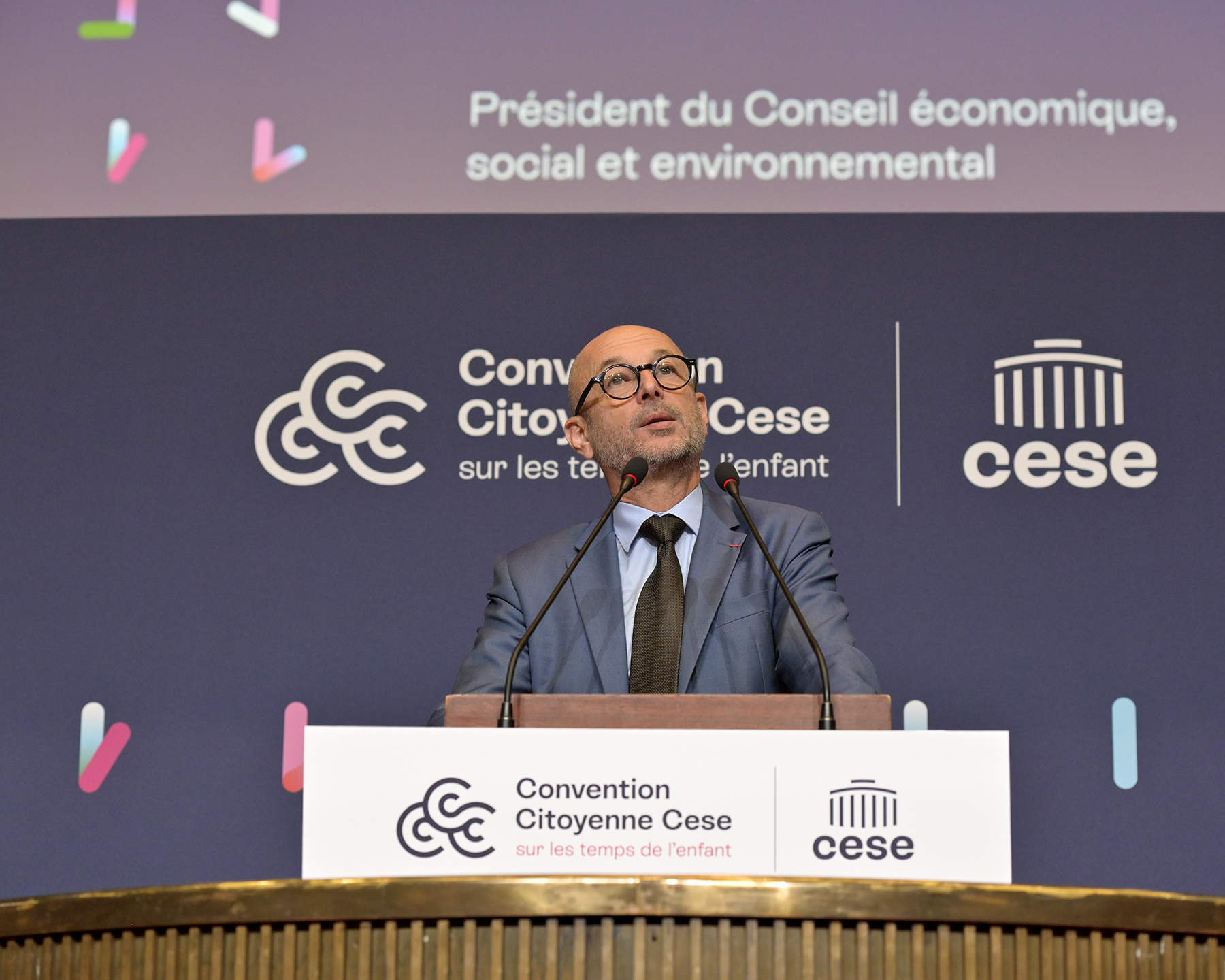 Thierry Beaudet qui prend la parole sur scène