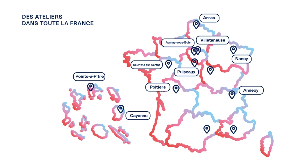 Carte des ateliers dans les territoires