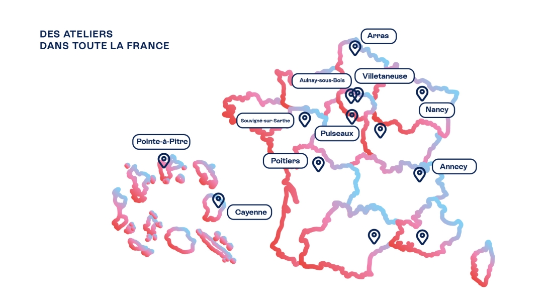 Carte des ateliers dans les territoires